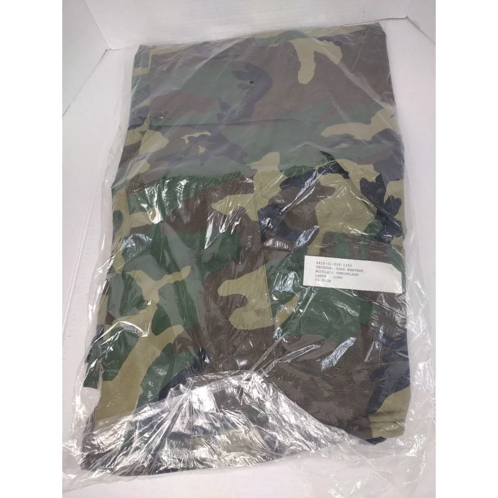 Vtg 90s USGI US Military Gore Seam Woodland Camo Cold Weather Trouser Large Long
